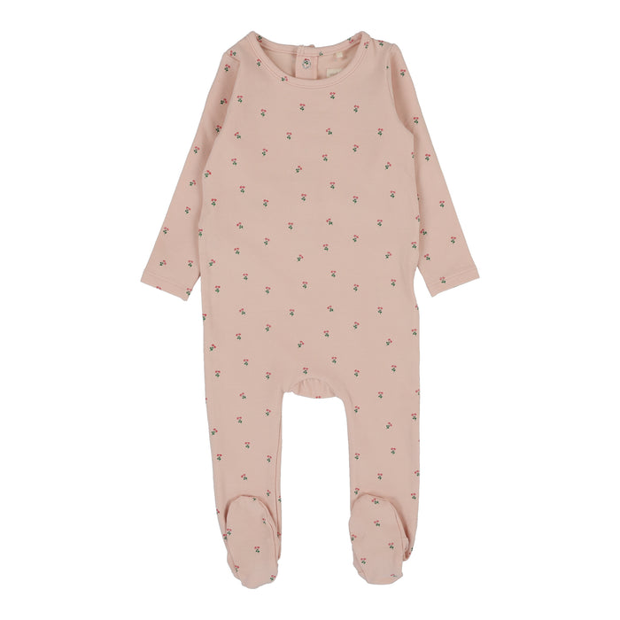 Baby Girl Footie | Cherry Floral | Peach | Lil Legs | SS25