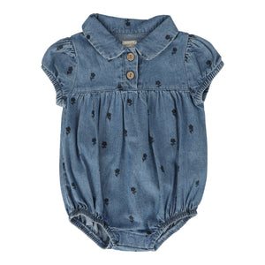 Baby Girl Romper | Denim Floral Print | Lil Legs | SS25