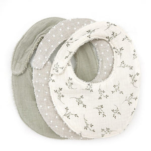 3 Pack Bib Set | Olive Bloom | Baby Shower