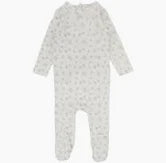 Baby Boy Footie | Floral Cluster | Vanilla/Blue | Lil Legs