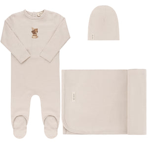 Baby Boy Layette Set | Organic Bear Collection | Tan | Ely's & Co | SS25