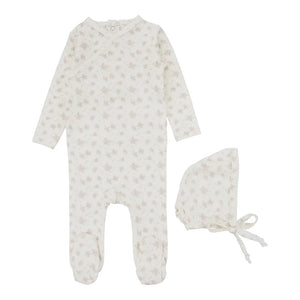 Baby Girl Layette Set | Floral Cluster | Vanilla/Mauve | Lil Legs