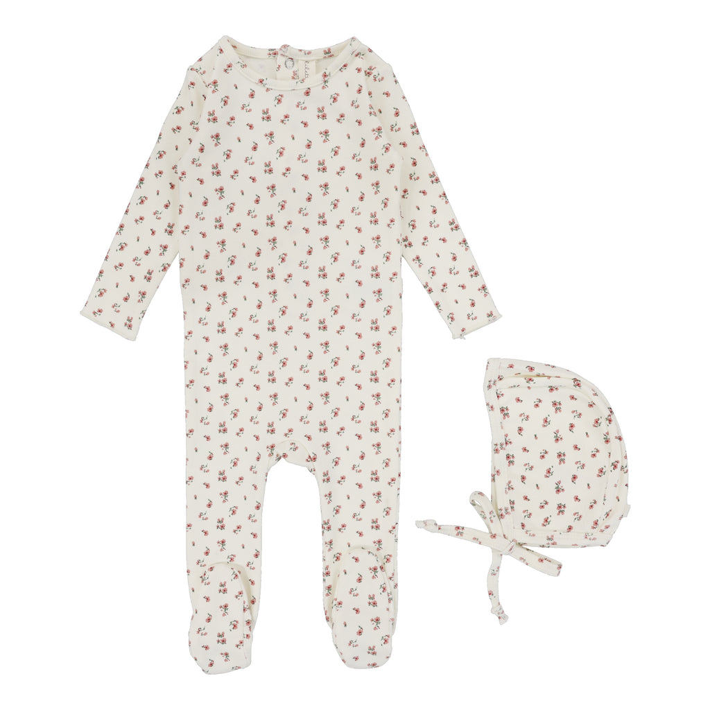 Baby Girl Layette Set | Vintage Floral | Cream | Lil Legs