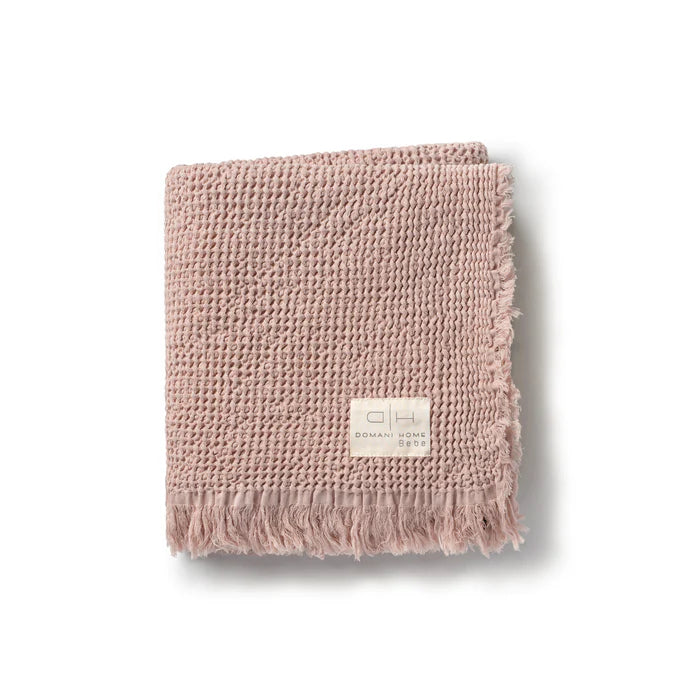 Waffle Muslin Baby Blanket |  Blush | Domani Bebe