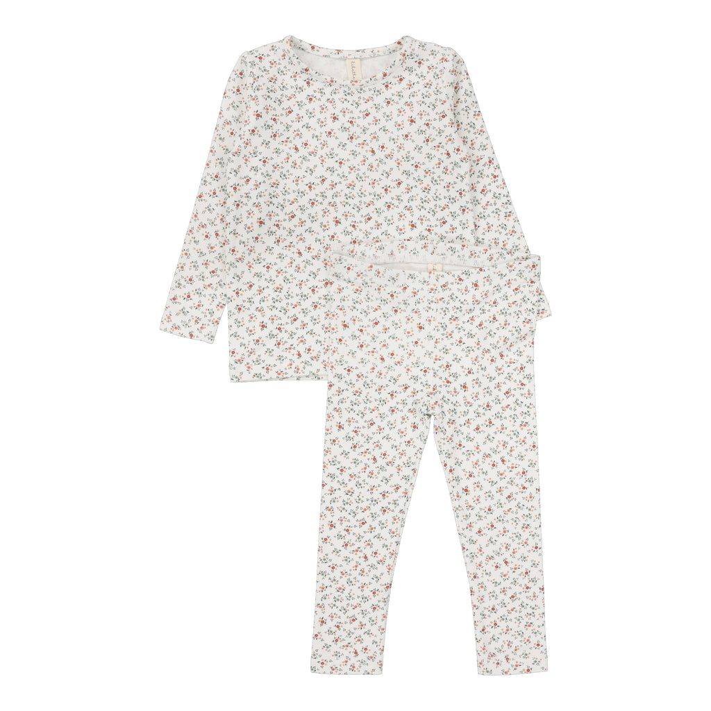 Baby Girl Long Sleeve Set | Bouquet Floral | Winter White/Floral | Lil Legs | SS25