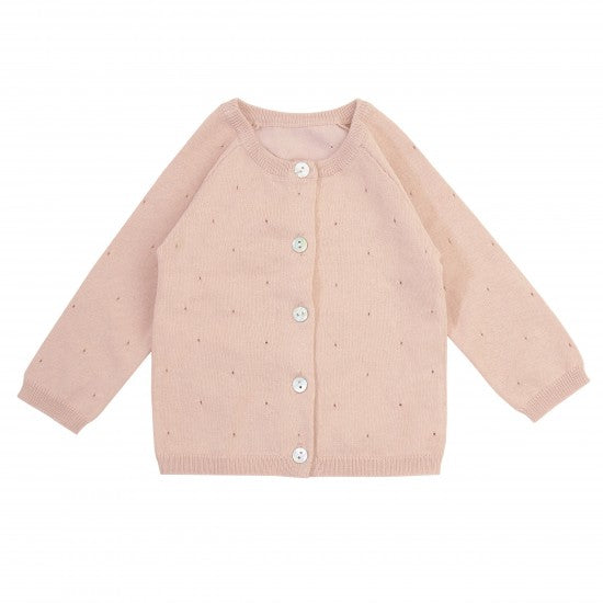 Baby Girl Cardigan + Bonnet | Eyelet | Blush | Kipp | SS23