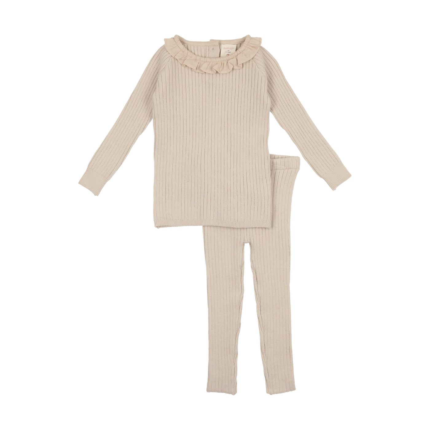 Baby Girl 2 Piece Set | Rib Knit | Long Oat Ruffle | Lil Legs | SS23