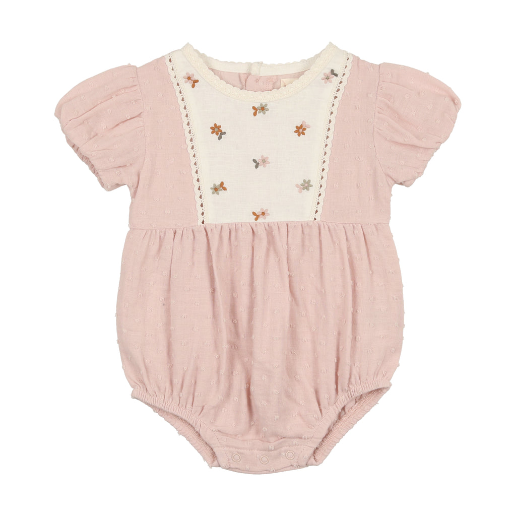 Baby Girl Romper | Swiss Dot | Pink | Lil Legs | SS23