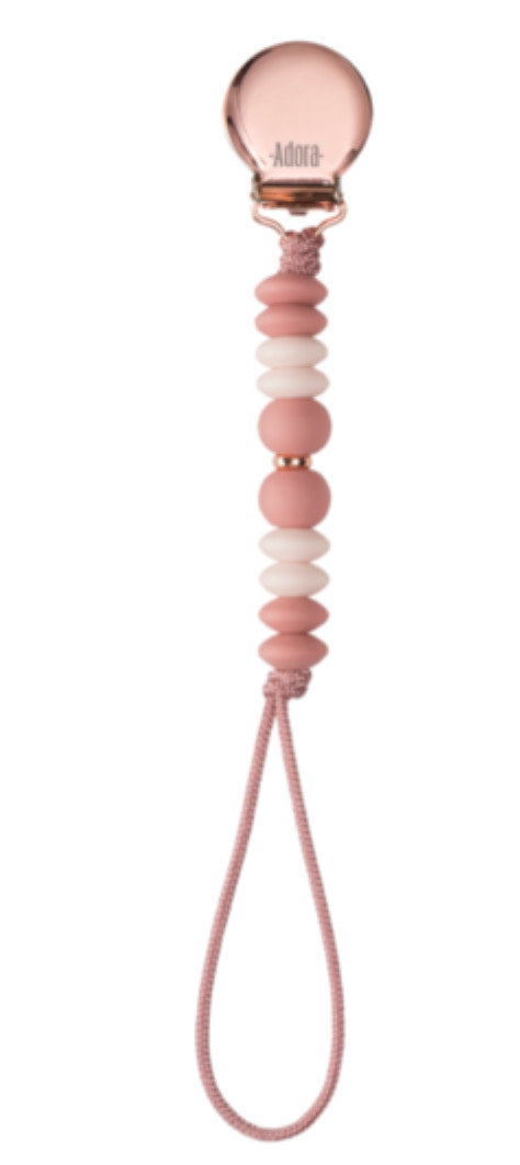 Baby Pacy Clip | Silicone Beads | Adora | Rosewood Ombre